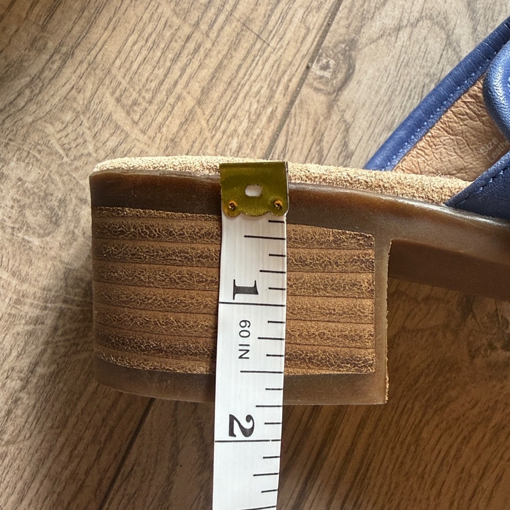 Dansko Blue Leather Buckle Slide Sandals - Picture 8 of 9